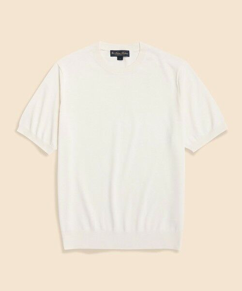 Brooks Brothers / ブルックス ブラザーズ ニット・セーター | コットン／シルク　クルーネック　ショートスリーブセーター（ホワイト）