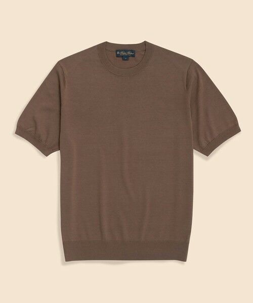Brooks Brothers / ブルックス ブラザーズ ニット・セーター | コットン／シルク　クルーネック　ショートスリーブセーター（ブラウン）