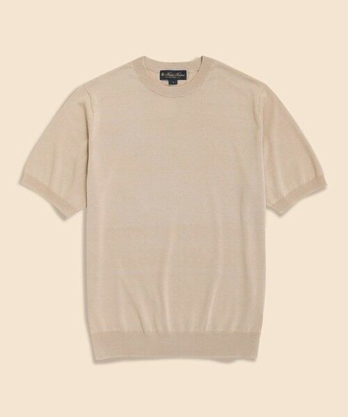 Brooks Brothers / ブルックス ブラザーズ ニット・セーター | コットン／シルク　クルーネック　ショートスリーブセーター（ライトベージュ）