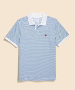 Brooks Brothers / ブルックス ブラザーズ ポロシャツ | コットン　ストレッチピケ　GFロゴ　フィーダーストライプ　ポロシャツ　Slim Fit