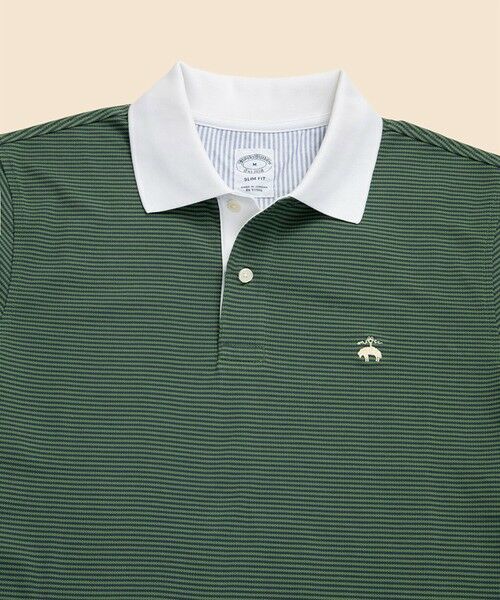 Brooks Brothers / ブルックス ブラザーズ ポロシャツ | コットン　ストレッチピケ　GFロゴ　フィーダーストライプ　ポロシャツ　Slim Fit | 詳細1