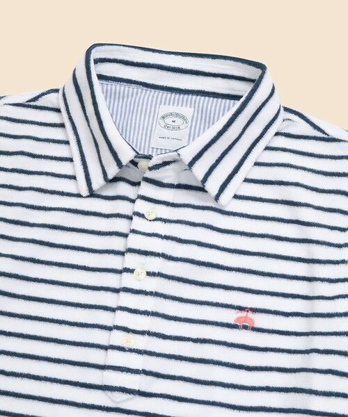 Brooks Brothers / ブルックス ブラザーズ ポロシャツ | コットン／ポリエステル　GFロゴ　テリークロス　ストライプ　ポロシャツ | 詳細1