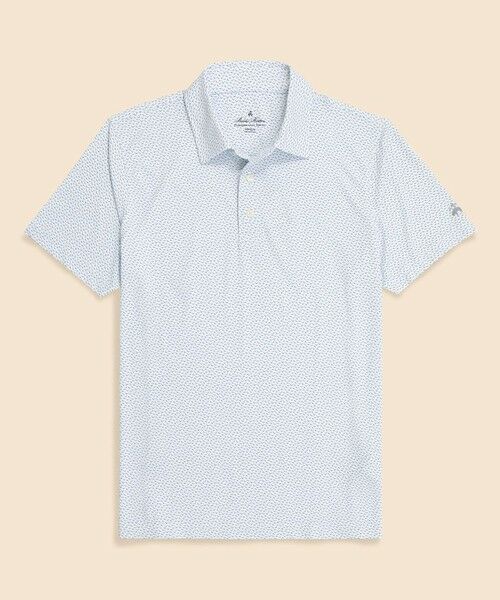 Brooks Brothers / ブルックス ブラザーズ ポロシャツ | Performance Series ポリエステルブレンド ストレッチジャージー メッシュプリント ゴルフポロシャツ(ホワイト)