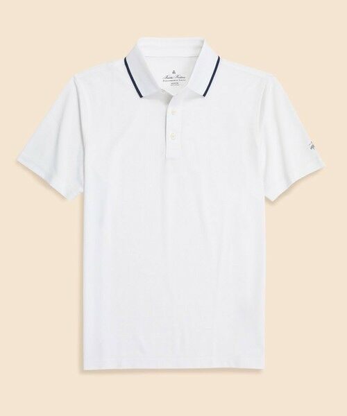 Brooks Brothers / ブルックス ブラザーズ ポロシャツ | Performance Series ポリエステルブレンド ストレッチジャージー ピケ ゴルフポロシャツ(ホワイト)
