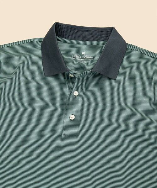 Brooks Brothers / ブルックス ブラザーズ ポロシャツ | Performance Series ポリエステルブレンド ストレッチジャージー マイクロストライプ ゴルフポロシャツ | 詳細1