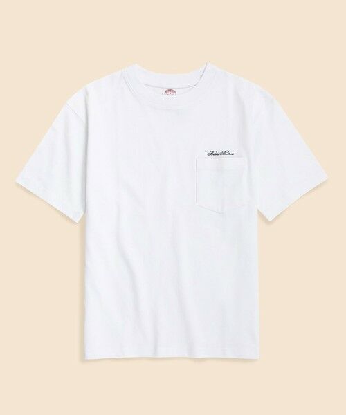 Brooks Brothers / ブルックス ブラザーズ Tシャツ | ◆オンラインストア限定◆USAコットンジャージー ヘビーウェイト ミニロゴ ポケットTシャツ(ホワイト)