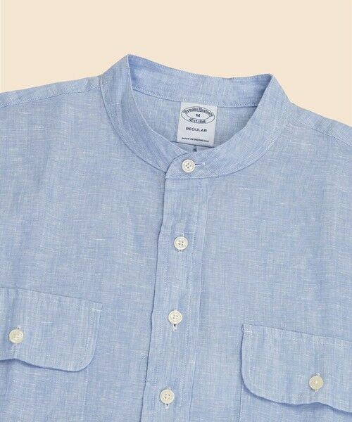 Brooks Brothers / ブルックス ブラザーズ シャツ・ブラウス | リネン　ダブルポケット　バンドカラー　プルオーバーシャツ | 詳細3