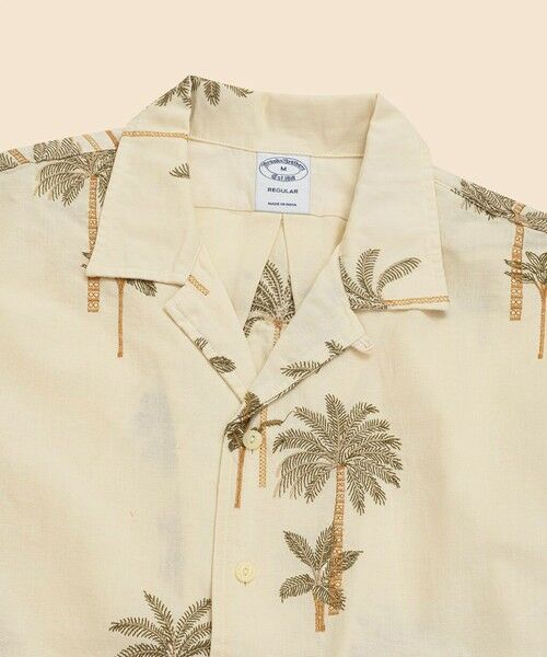 Brooks Brothers / ブルックス ブラザーズ シャツ・ブラウス | コットン／リネン　パームツリーエンブロイダリー　オープンカラーシャツ　Regular Fit | 詳細1