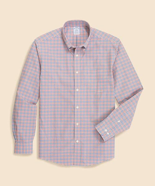 Brooks Brothers / ブルックス ブラザーズ シャツ・ブラウス | スーピマコットン　ストレッチブロードクロス　シーズナルパターン　カジュアルシャツ　Regular Fit（テラコッタ）