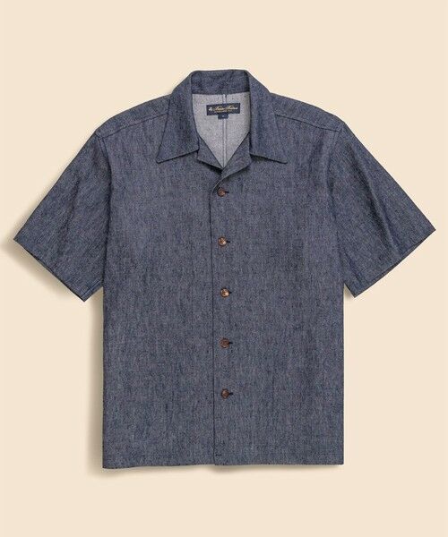 Brooks Brothers / ブルックス ブラザーズ シャツ・ブラウス | リネン／ウール　オープンカラーシャツ（ネイビー）