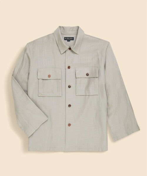 Brooks Brothers / ブルックス ブラザーズ シャツ・ブラウス | リヨセル／リネン　ヘリンボーン　CPOシャツジャケット（ベージュ）