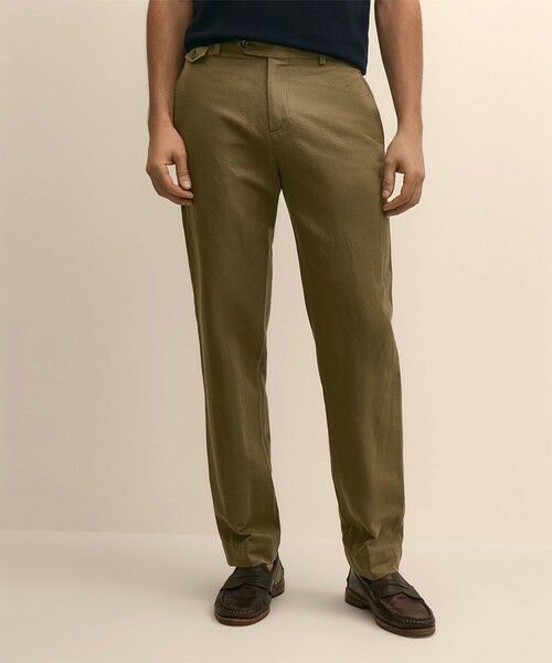 Brooks Brothers / ブルックス ブラザーズ その他パンツ | リネン／コットン　プレーンフロントパンツ　Regular（オリーブ）