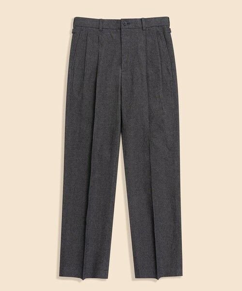 Brooks Brothers / ブルックス ブラザーズ スラックス・ドレスパンツ | コットン／リネン　プリーテッドトラウザーズ（グレー）