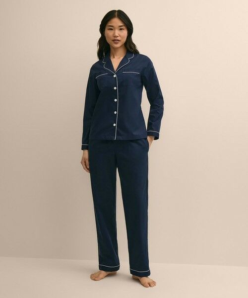 Brooks Brothers / ブルックス ブラザーズ ルームウェア | コットン コントラストパイピング パジャマ(ネイビー)