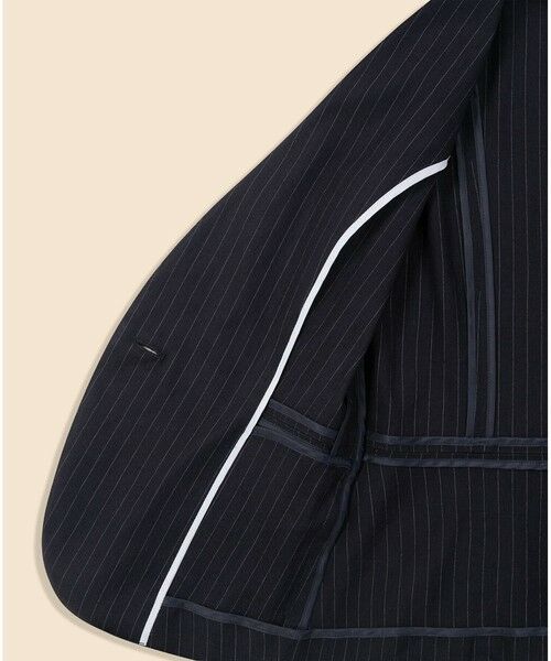 Brooks Brothers / ブルックス ブラザーズ ノーカラージャケット | リネンブレンド　ピンストライプ　ノーカラージャケット | 詳細4