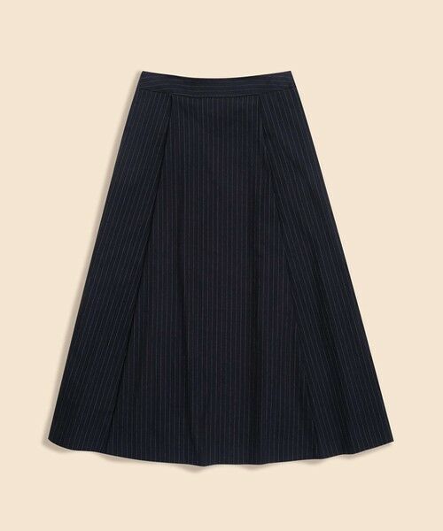 Brooks Brothers / ブルックス ブラザーズ ロング・マキシ丈スカート | リネンブレンド　ピンストライプ　フレアスカート | 詳細1