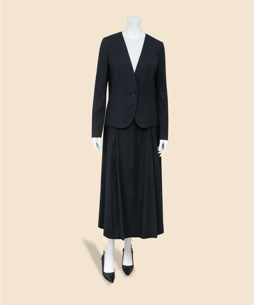 Brooks Brothers / ブルックス ブラザーズ ロング・マキシ丈スカート | リネンブレンド　ピンストライプ　フレアスカート | 詳細4