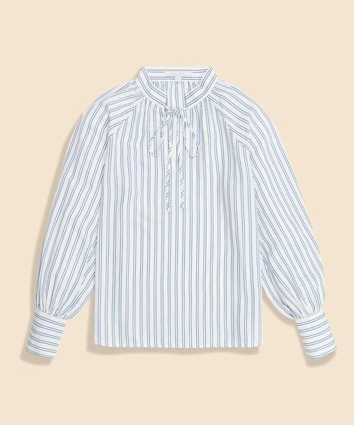 Brooks Brothers / ブルックス ブラザーズ シャツ・ブラウス | ビスコース　ダブルストライプ　タイネック　プルオーバーブラウス | 詳細5