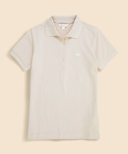 Brooks Brothers / ブルックス ブラザーズ ポロシャツ | スーピマコットン　ストレッチピケ　GFロゴ　シーズナルカラー　ポロシャツ（ベージュ）