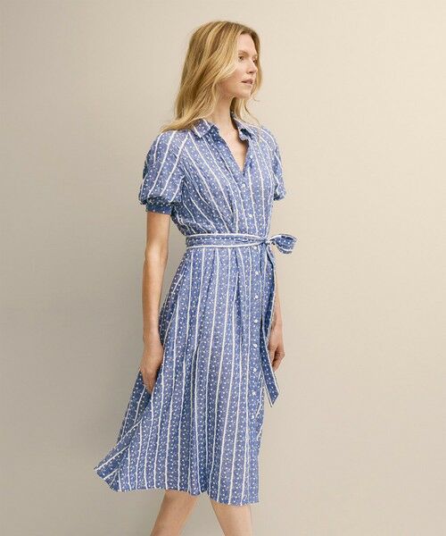 Brooks Brothers / ブルックス ブラザーズ ロング・マキシ丈ワンピース | レーヨン　エンブロイダリー　ショートスリーブシャツワンピース | 詳細1