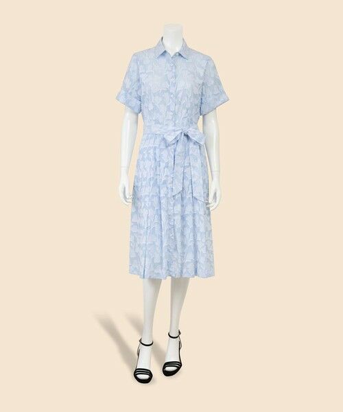 Brooks Brothers / ブルックス ブラザーズ ロング・マキシ丈ワンピース | コットン　ジャカード　ショートスリーブシャツドレス | 詳細1