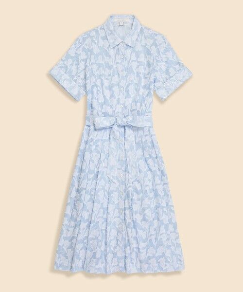 Brooks Brothers / ブルックス ブラザーズ ロング・マキシ丈ワンピース | コットン　ジャカード　ショートスリーブシャツドレス | 詳細3