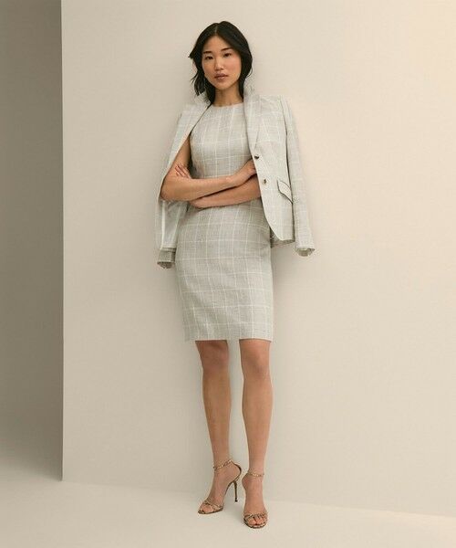 Brooks Brothers / ブルックス ブラザーズ ロング・マキシ丈ワンピース | リネン／ウール　ウィンドウペイン　ノースリーブワンピース | 詳細3