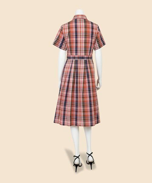 Brooks Brothers / ブルックス ブラザーズ ロング・マキシ丈ワンピース | コットン／リネン　マドラスチェック　ショートスリーブシャツワンピース | 詳細2