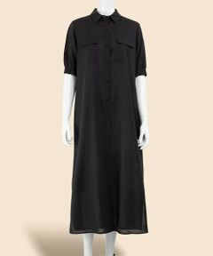 Brooks Brothers / ブルックス ブラザーズ ロング・マキシ丈ワンピース | コットンボイル　ダブルポケット　ハーフスリーブ　シャツワンピース