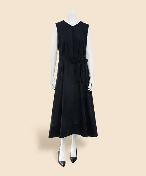 Brooks Brothers / ブルックス ブラザーズ ロング・マキシ丈ワンピース | コットンボイル リラックスフィット Vネック ノースリーブ ロングワンピース | 詳細1