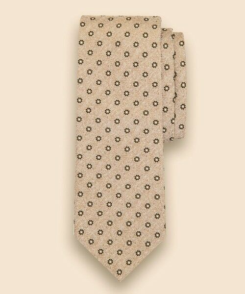 Brooks Brothers / ブルックス ブラザーズ ネクタイ | シルク／コットン　メランジ　フラワーモチーフタイ（ブラウン）