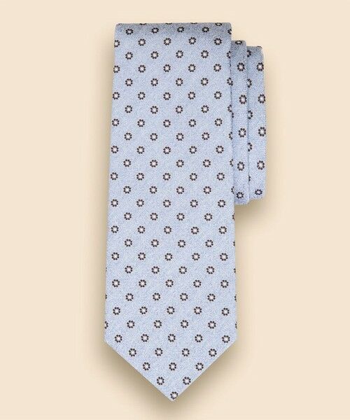 Brooks Brothers / ブルックス ブラザーズ ネクタイ | シルク／コットン　メランジ　フラワーモチーフタイ（ブルー）