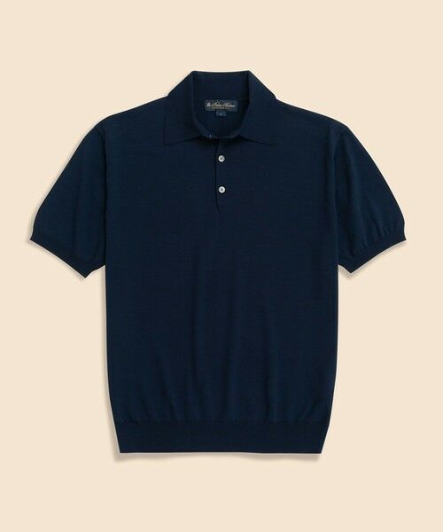 Brooks Brothers / ブルックス ブラザーズ ニット・セーター | コットン　ハイゲージ　ショートスリーブ　ポロセーター（ネイビー）