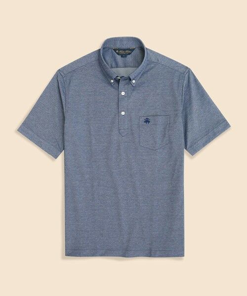 Brooks Brothers / ブルックス ブラザーズ ポロシャツ | コットン/ポリエステルピケ　GFロゴ　ポケット　ポロシャツ（ブルー）