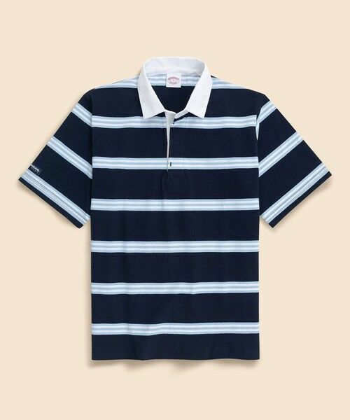 Brooks Brothers / ブルックス ブラザーズ ポロシャツ | Brooks Brothers × BARBARIAN　コットン　ライトウェイト　ラグビーシャツ（ネイビー）