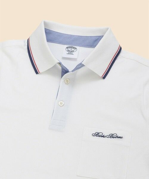 Brooks Brothers / ブルックス ブラザーズ ポロシャツ | コットンストレッチピケ　スクリプトエンブロイダリー　ティップド　ポロシャツ　Slim Fit | 詳細1