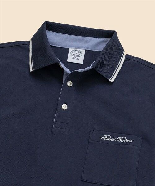 Brooks Brothers / ブルックス ブラザーズ ポロシャツ | コットンストレッチピケ スクリプトエンブロイダリー ティップド ポロシャツ Slim Fit | 詳細3