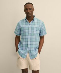 Brooks Brothers / ブルックス ブラザーズ シャツ・ブラウス | アイリッシュリネン　シーズナルパターン　ショートスリーブ　スポーツシャツ　Regular Fit