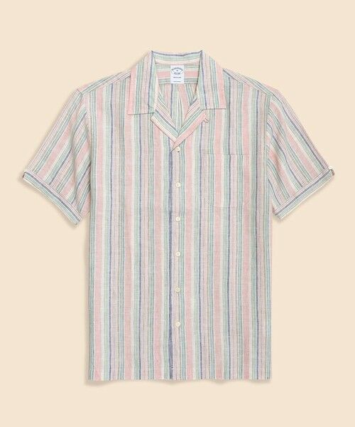 Brooks Brothers / ブルックス ブラザーズ シャツ・ブラウス | アイリッシュリネン　ストライプ　キャンプシャツ　Regular Fit | 詳細8