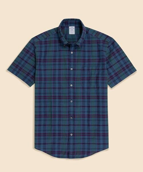 Brooks Brothers / ブルックス ブラザーズ シャツ・ブラウス | コットン　マドラスチェック　ショートスリーブ　カジュアルシャツ　Regular Fit（ダークブルー）