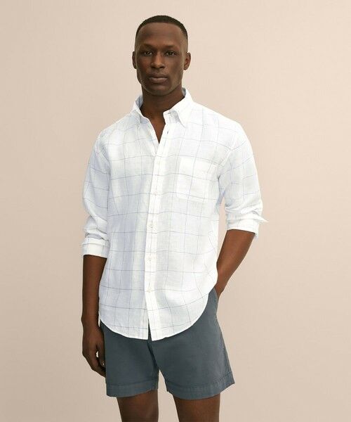 Brooks Brothers / ブルックス ブラザーズ シャツ・ブラウス | アイリッシュリネン　シーズナルパターン　カジュアルシャツ　Regular Fit（ホワイト）