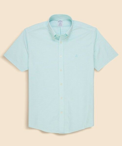 Brooks Brothers / ブルックス ブラザーズ シャツ・ブラウス | ストレッチオックスフォード　GFロゴ　シーズナルカラー　ショートスリーブカジュアルシャツ　Regular Fit（ライトグリーン）