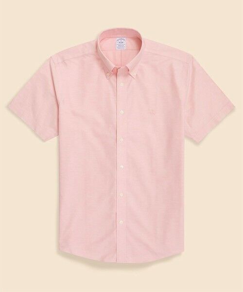 Brooks Brothers / ブルックス ブラザーズ シャツ・ブラウス | ストレッチオックスフォード　GFロゴ　シーズナルカラー　ショートスリーブカジュアルシャツ　Regular Fit（ライトピンク）