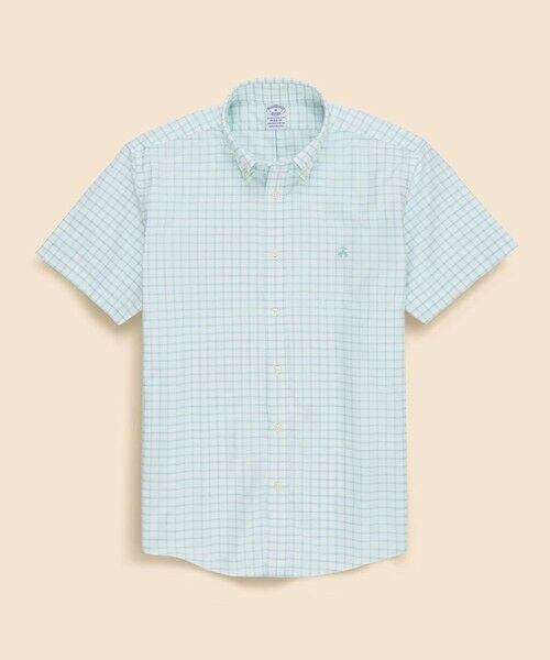 Brooks Brothers / ブルックス ブラザーズ シャツ・ブラウス | ストレッチオックスフォード　GFロゴ　シーズナルパターン　ショートスリーブカジュアルシャツ　Regular Fit（ライトグリーン）