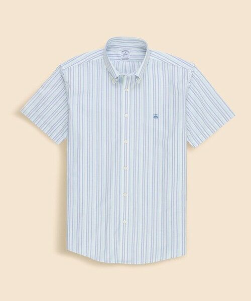 Brooks Brothers / ブルックス ブラザーズ シャツ・ブラウス | ストレッチオックスフォード　GFロゴ　シーズナルパターン　ショートスリーブカジュアルシャツ　Regular Fit（ストライプ）