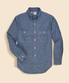Brooks Brothers / ブルックス ブラザーズ シャツ・ブラウス | コットンシャンブレー　ポロカラーワークシャツ　Made in USA
