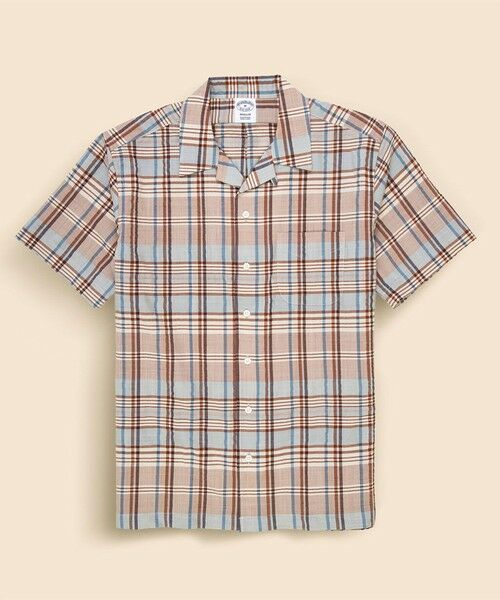 Brooks Brothers / ブルックス ブラザーズ シャツ・ブラウス | ウール／ポリエステル　チェック　キャンプシャツ　Regular Fit（ベージュ）