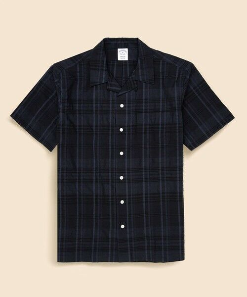 Brooks Brothers / ブルックス ブラザーズ シャツ・ブラウス | ウール／ポリエステル　チェック　キャンプシャツ　Regular Fit（ネイビー）