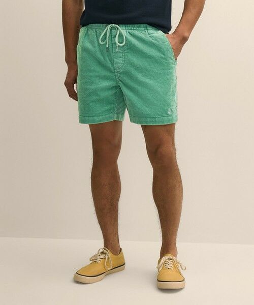 Brooks Brothers / ブルックス ブラザーズ その他パンツ | ストレッチコットン　8-Wale　サマーコーデュロイ　GFロゴ　6inショーツ（グリーン）