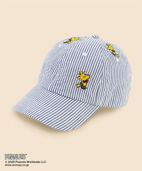 Brooks Brothers / ブルックス ブラザーズ キャップ | Brooks Brothers × PEANUTS　シアサッカー　ウッドストックエンブロイダリー　ベースボールキャップ（ブルー）